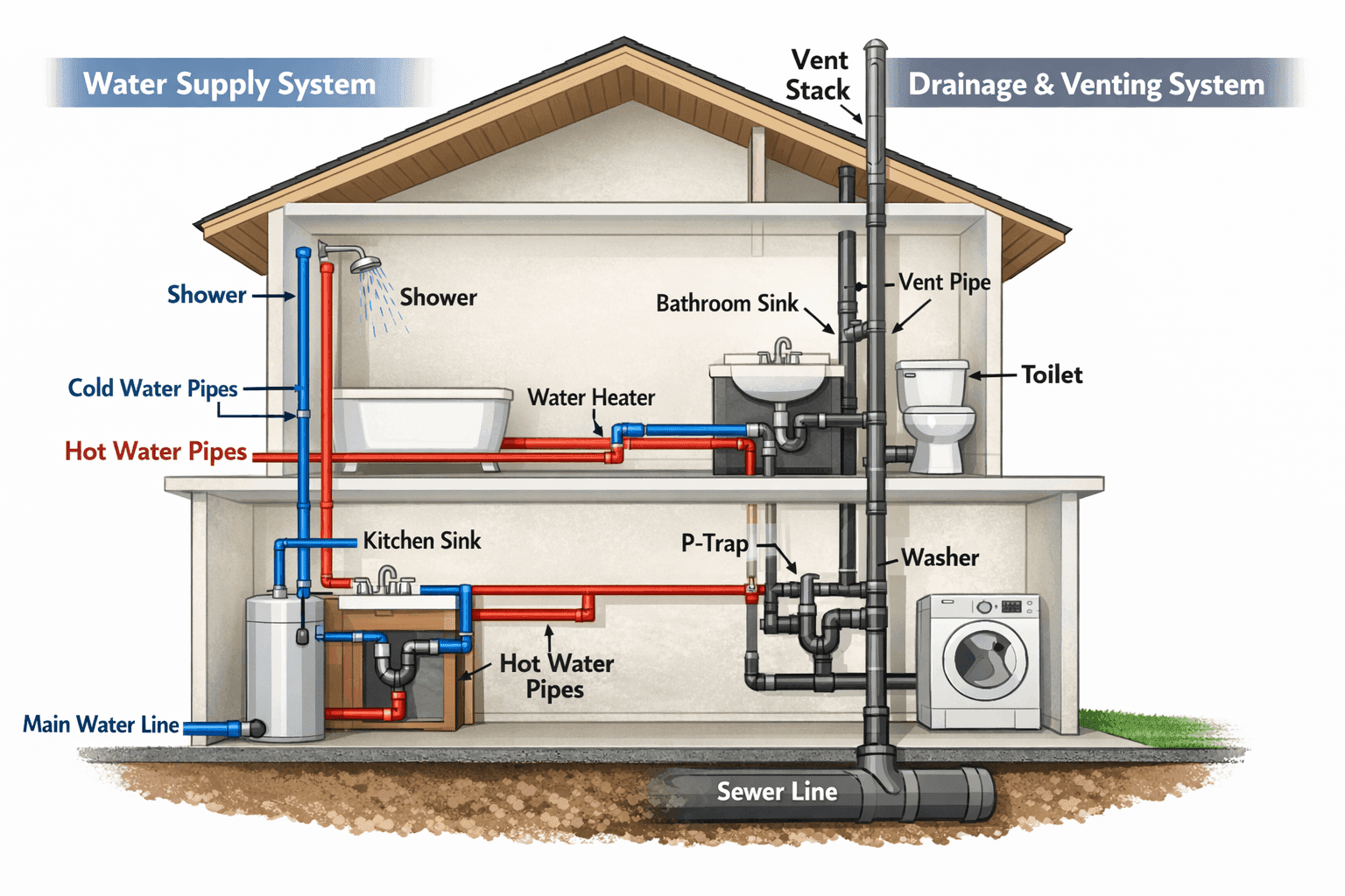 Overview of modern plumbing systems in residential home